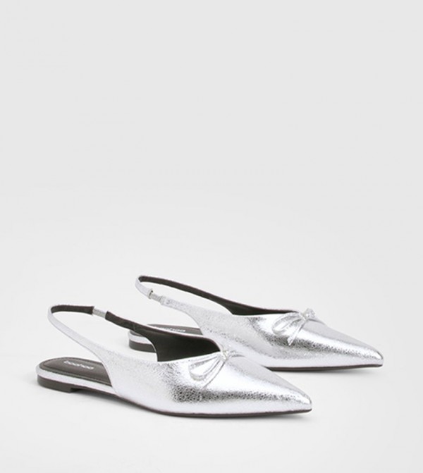 boohoo  Flat Shoes - Silver undefined
