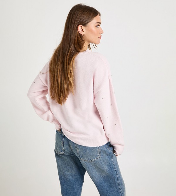boohoo Sweaters - Pink Round Neck Sweaters