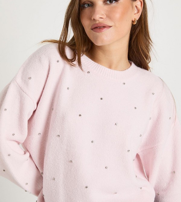 boohoo Sweaters - Pink Round Neck Sweaters