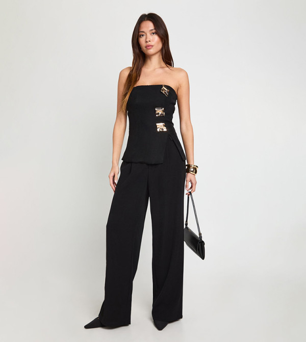 boohoo  Pants & Leggings - Black Casual Pants