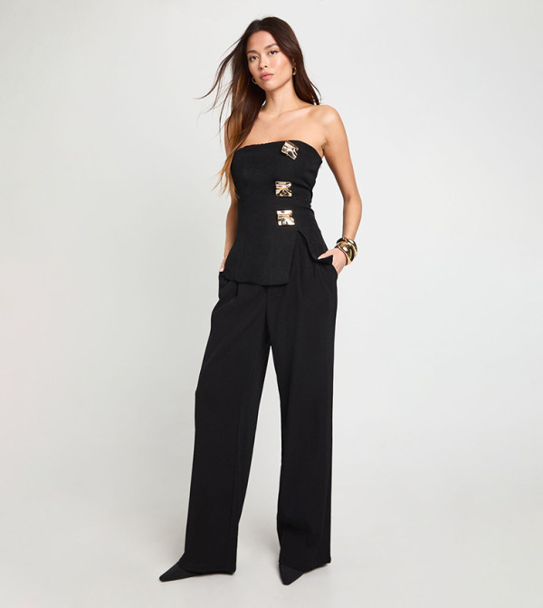 boohoo  Pants & Leggings - Black Casual Pants