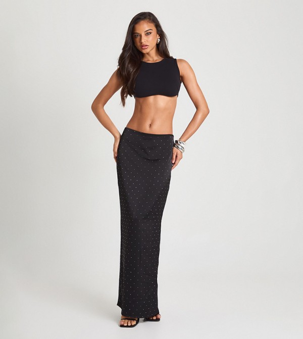 boohoo  Clothing - Black Maxi Skirts