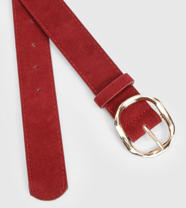 بوهو  أحزمة - أحمر Non Leather Belts