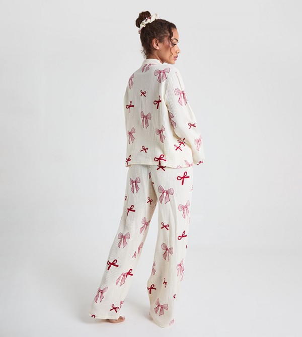 بوهو ملابس نوم - كريمي Pyjama Set