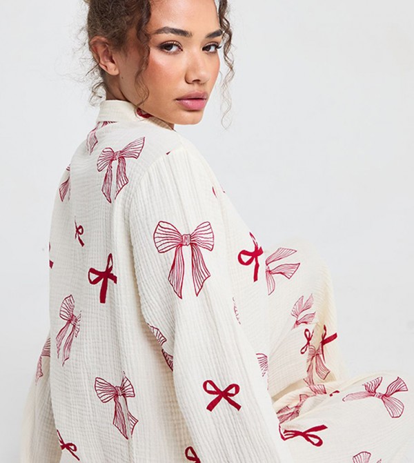 بوهو ملابس نوم - كريمي Pyjama Set