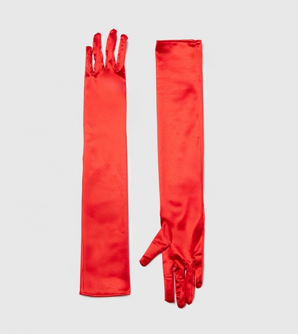 بوهو  قفازات - أحمر Knit