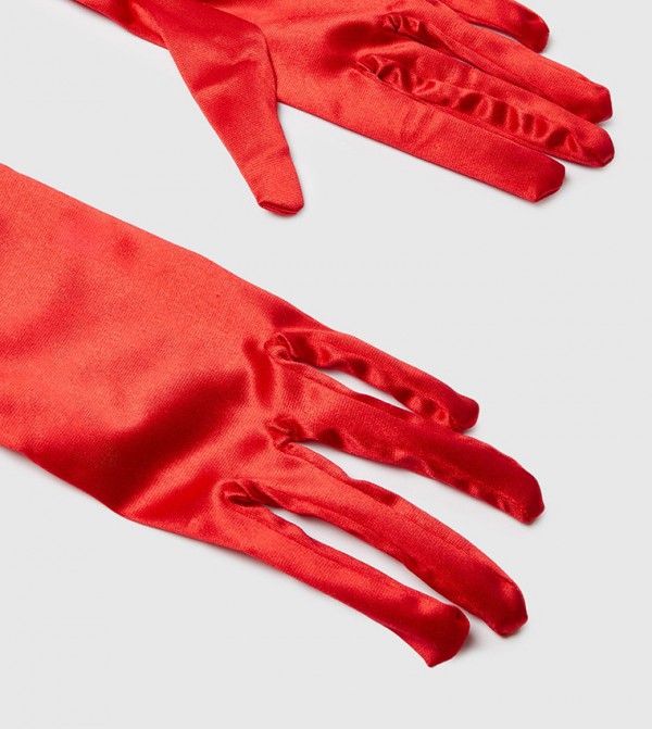 بوهو  قفازات - أحمر Knit