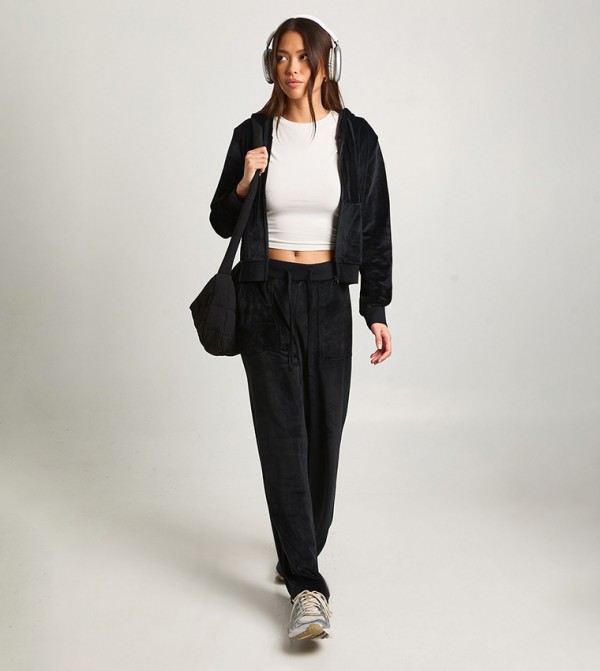 بوهو ملابس رياضة - أسود بدلة تراك -بدلة مشي