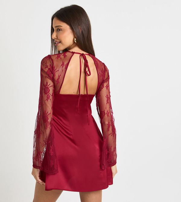 بوهو فساتين - بورغندي Mini Dresses