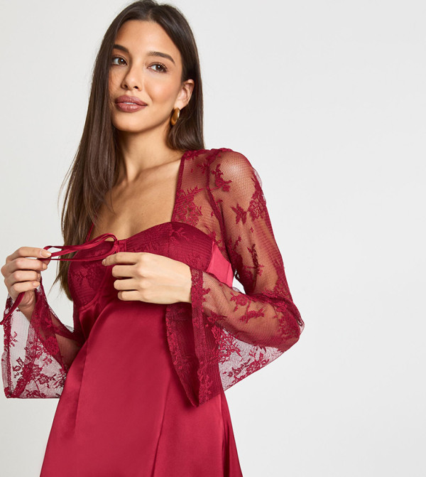 بوهو فساتين - بورغندي Mini Dresses