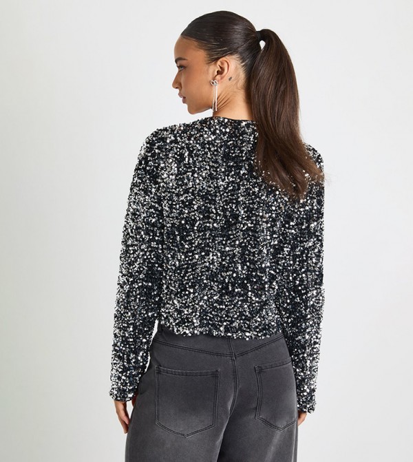 بوهو  بلوزات - فضي Casual Tops