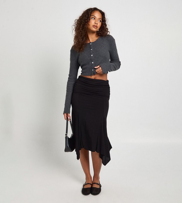 بوهو ملابس - أسود Midi Skirts