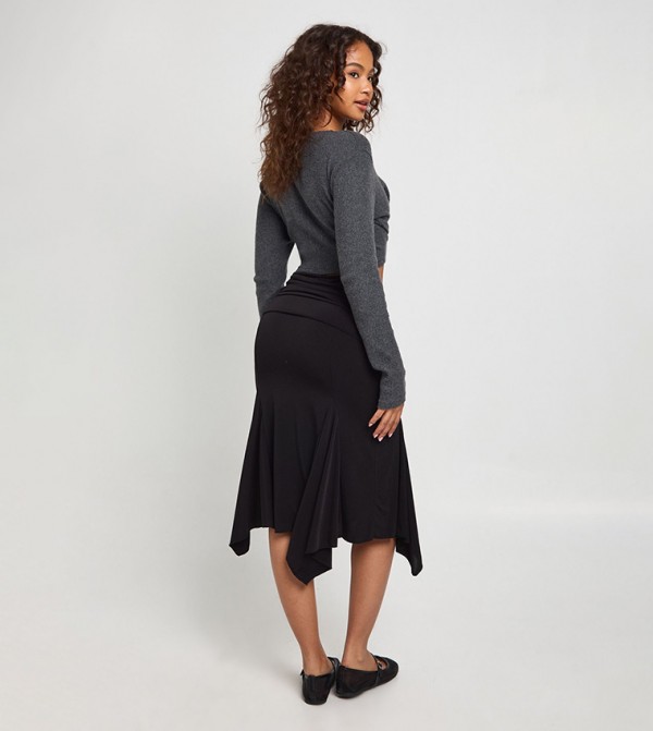 بوهو ملابس - أسود Midi Skirts