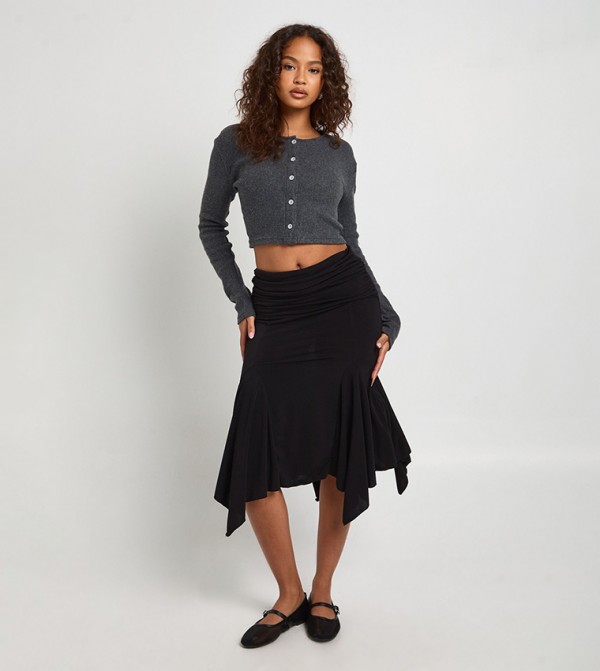 بوهو ملابس - أسود Midi Skirts