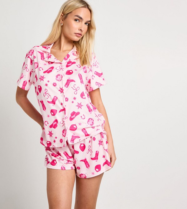 بوهو  ملابس نوم - وردي Pyjama Set