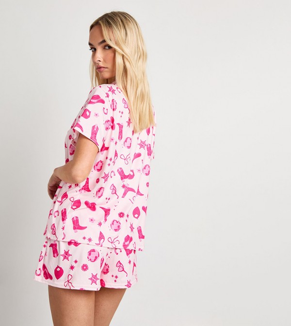 بوهو  ملابس نوم - وردي Pyjama Set