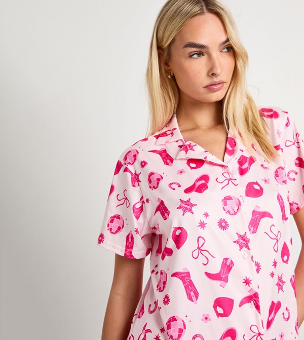 بوهو  ملابس نوم - وردي Pyjama Set