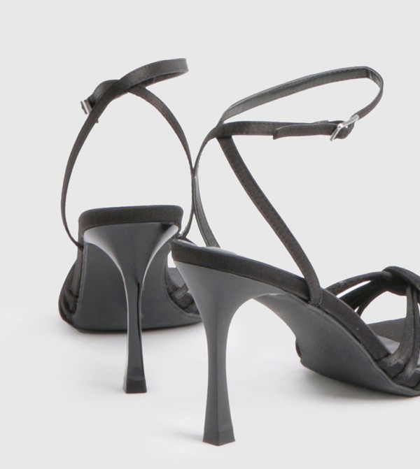 بوهو  صنادل كعب عالي - أسود كعب