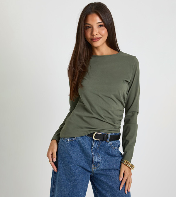 بوهو بلوزات - زيتي Casual Tops