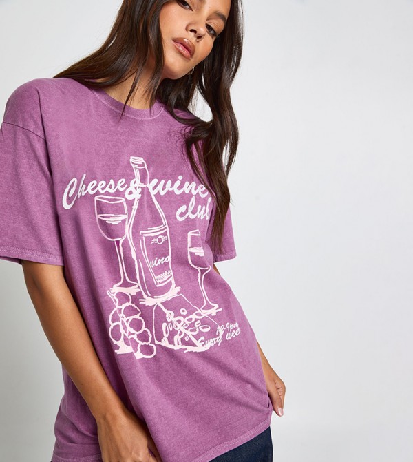 بوهو ملابس - بنفسجي Short Sleeve T-Shirts