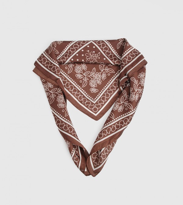 boohoo Silk Scarves - Brown undefined