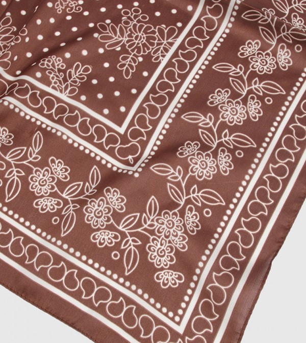 boohoo Silk Scarves - Brown undefined