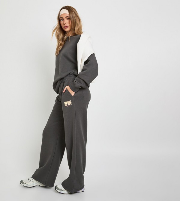 بوهو  ملابس رياضة - رمادي بدلة تراك -بدلة مشي
