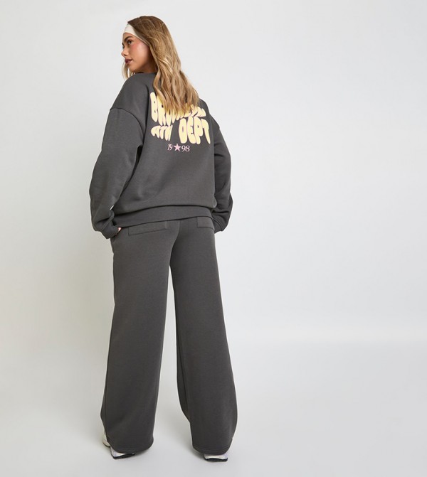 بوهو  ملابس رياضة - رمادي بدلة تراك -بدلة مشي