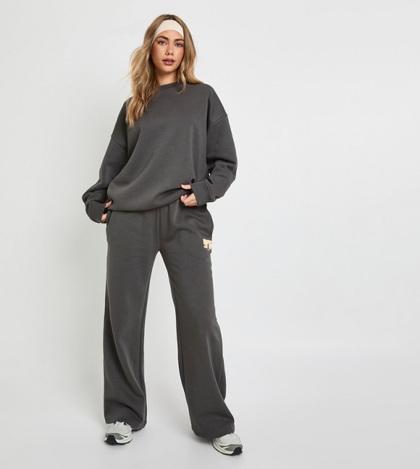 بوهو  ملابس رياضة - رمادي بدلة تراك -بدلة مشي