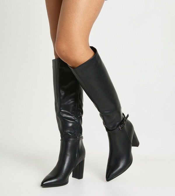 boohoo Boots - Black Knee length Boots