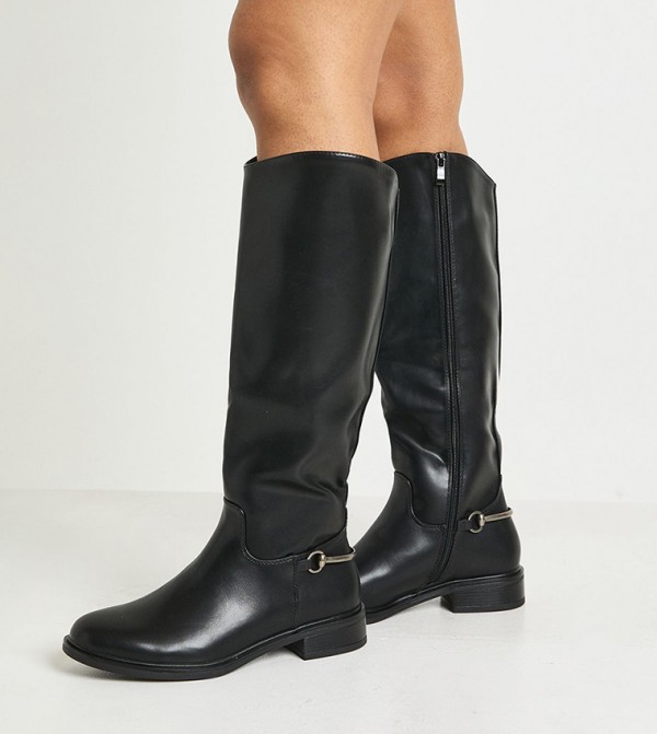boohoo  Shoes - Black Knee length Boots