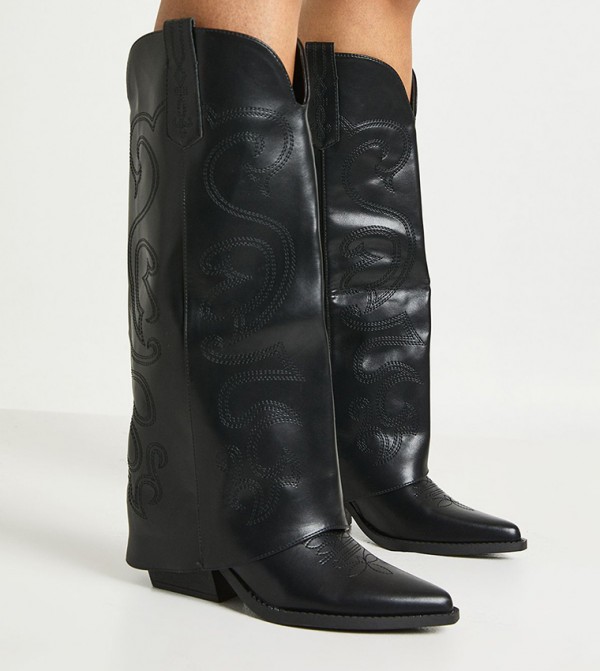 boohoo  Shoes - Black Knee length Boots