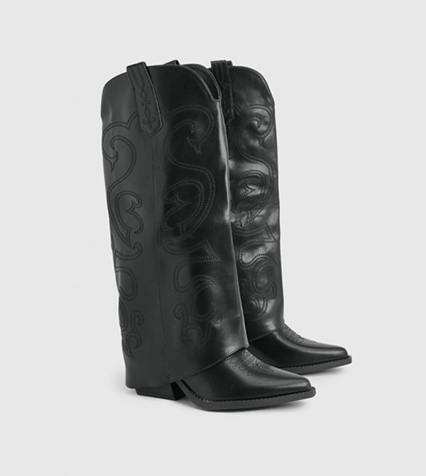 boohoo  Shoes - Black Knee length Boots