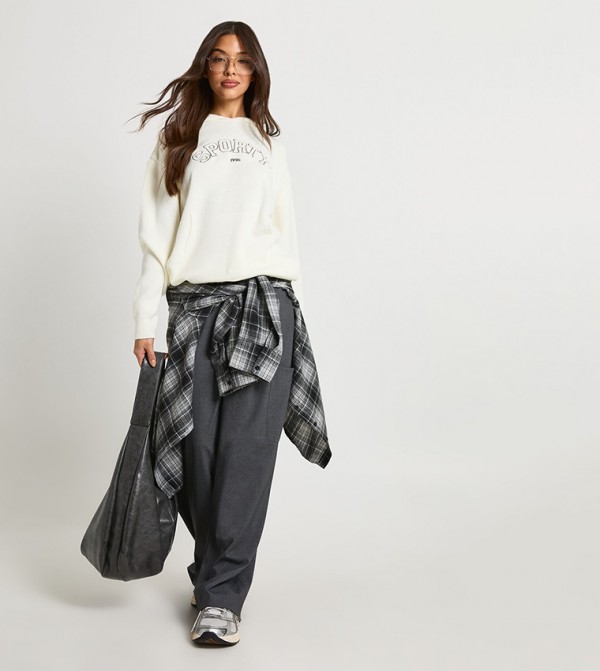 بوهو  ملابس - أبيض هودي