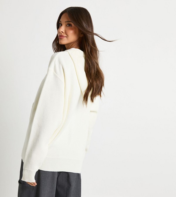 بوهو  ملابس - أبيض هودي