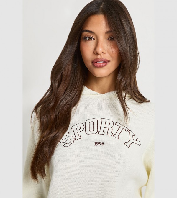 بوهو  ملابس - أبيض هودي