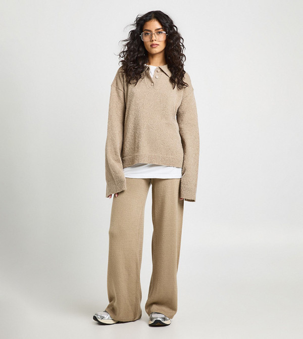 بوهو  أطقم ملابس - بيج Co-Ord Set