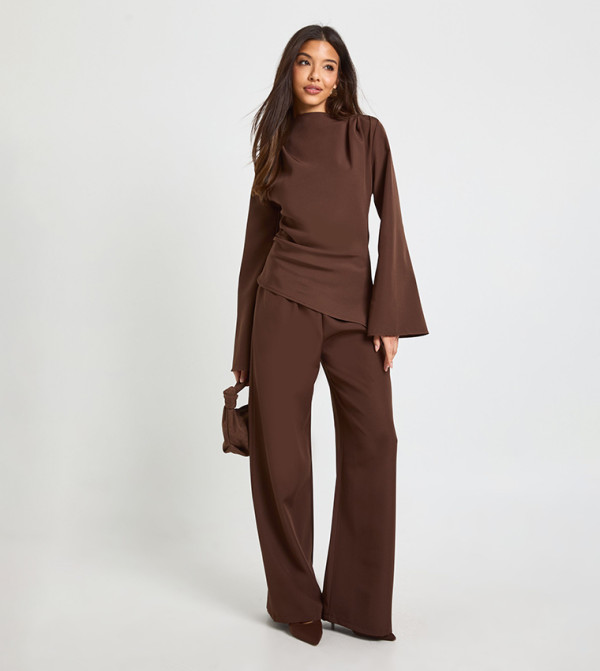 بوهو  أطقم ملابس - بني  Co-Ord Set