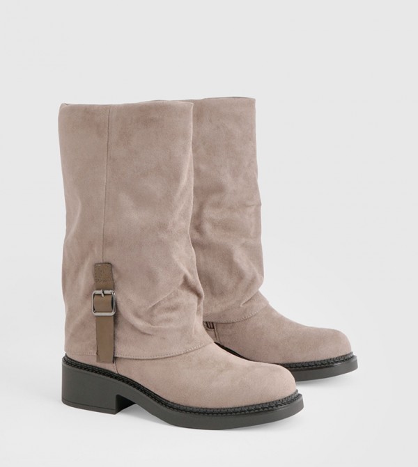 boohoo Shoes - Beige Mid Calf Boots