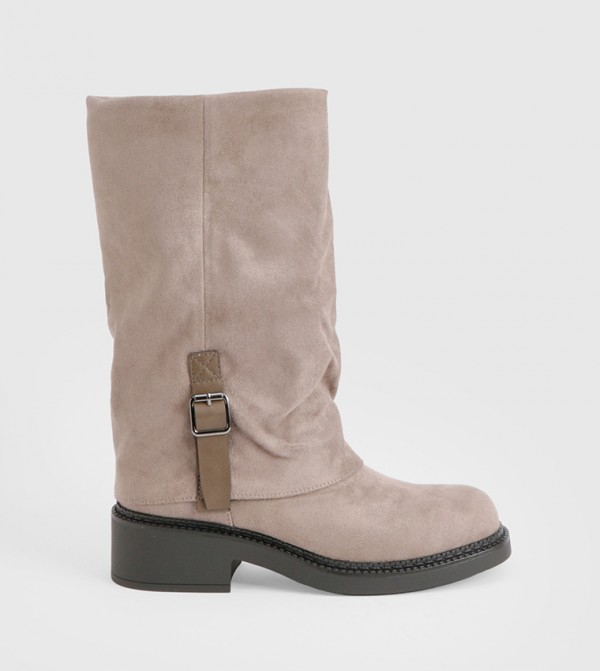 boohoo Shoes - Beige Mid Calf Boots
