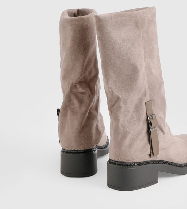 boohoo Shoes - Beige Mid Calf Boots