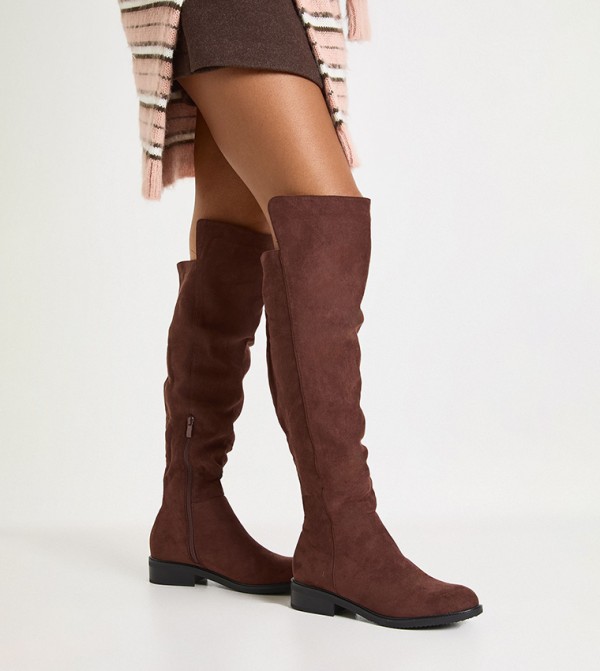 boohoo Boots - Brown Knee length Boots