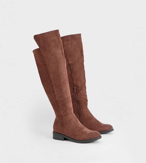 boohoo Boots - Brown Knee length Boots