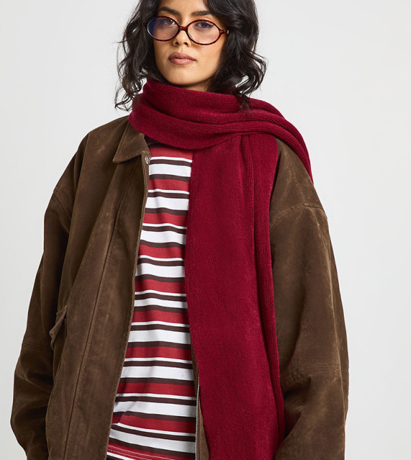 boohoo  Scarves - Red Woven Scarves