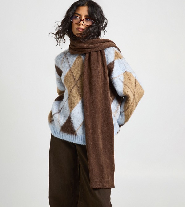 boohoo Scarves - Brown Woven Scarves