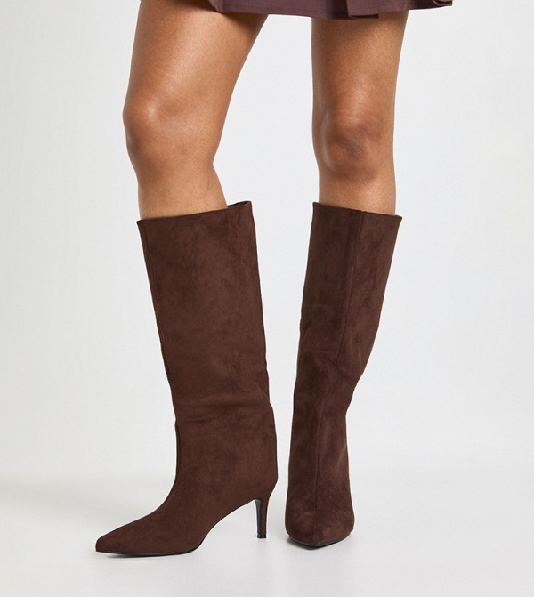 boohoo  Shoes - Brown Knee length Boots