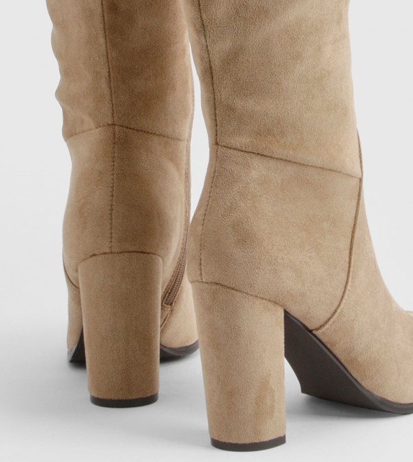 boohoo Shoes - Beige Knee length Boots
