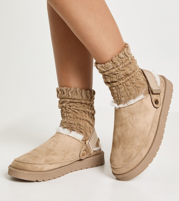 boohoo - Beige Casual Slip-ons