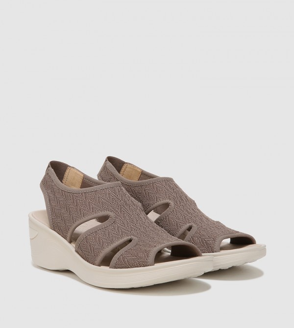 Bzees  Platforms - Grey Wedge Sandals