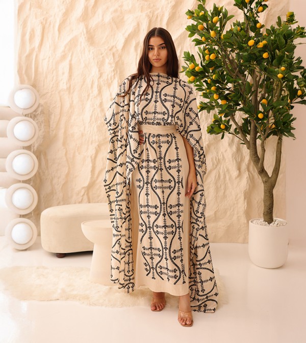 IKKXA  Arabian Clothing - Beige Jalabiyas